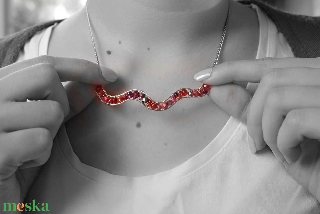 Lánc Minikincsek - Wave Mixed Metal - ékszer - nyaklánc - statement nyaklánc - Meska.hu