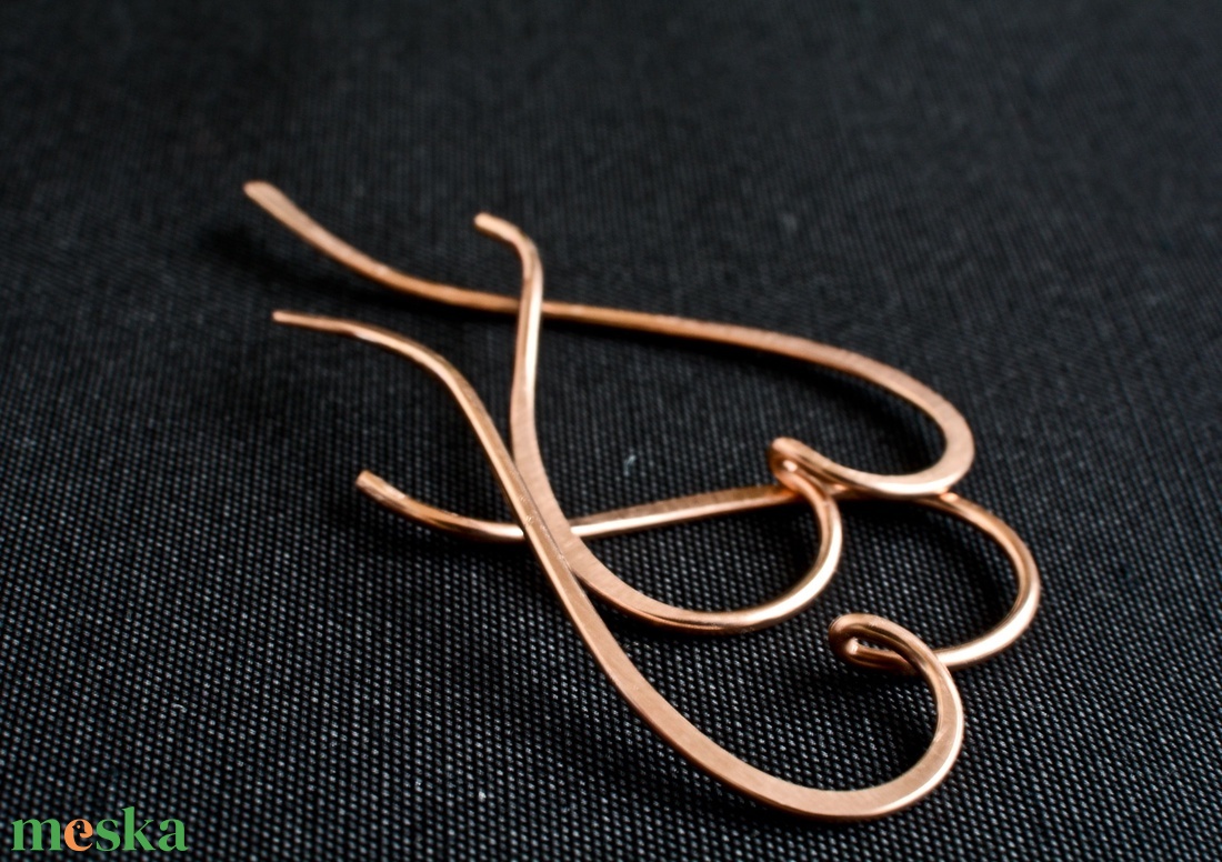 Bronz szív fülbevaló - ékszer - fülbevaló - fülékszer - Meska.hu