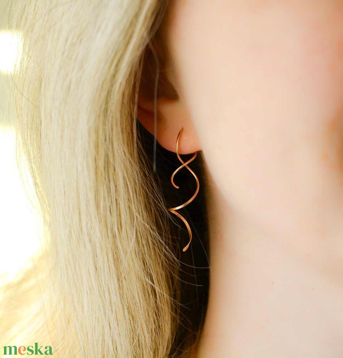 Bronz fülbevaló - DNS spirál - ékszer - fülbevaló - fülékszer - Meska.hu