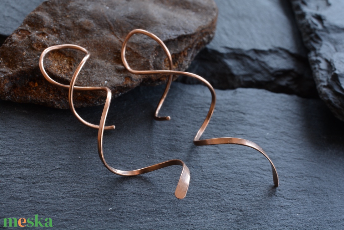 Bronz fülbevaló - DNS spirál - ékszer - fülbevaló - fülékszer - Meska.hu