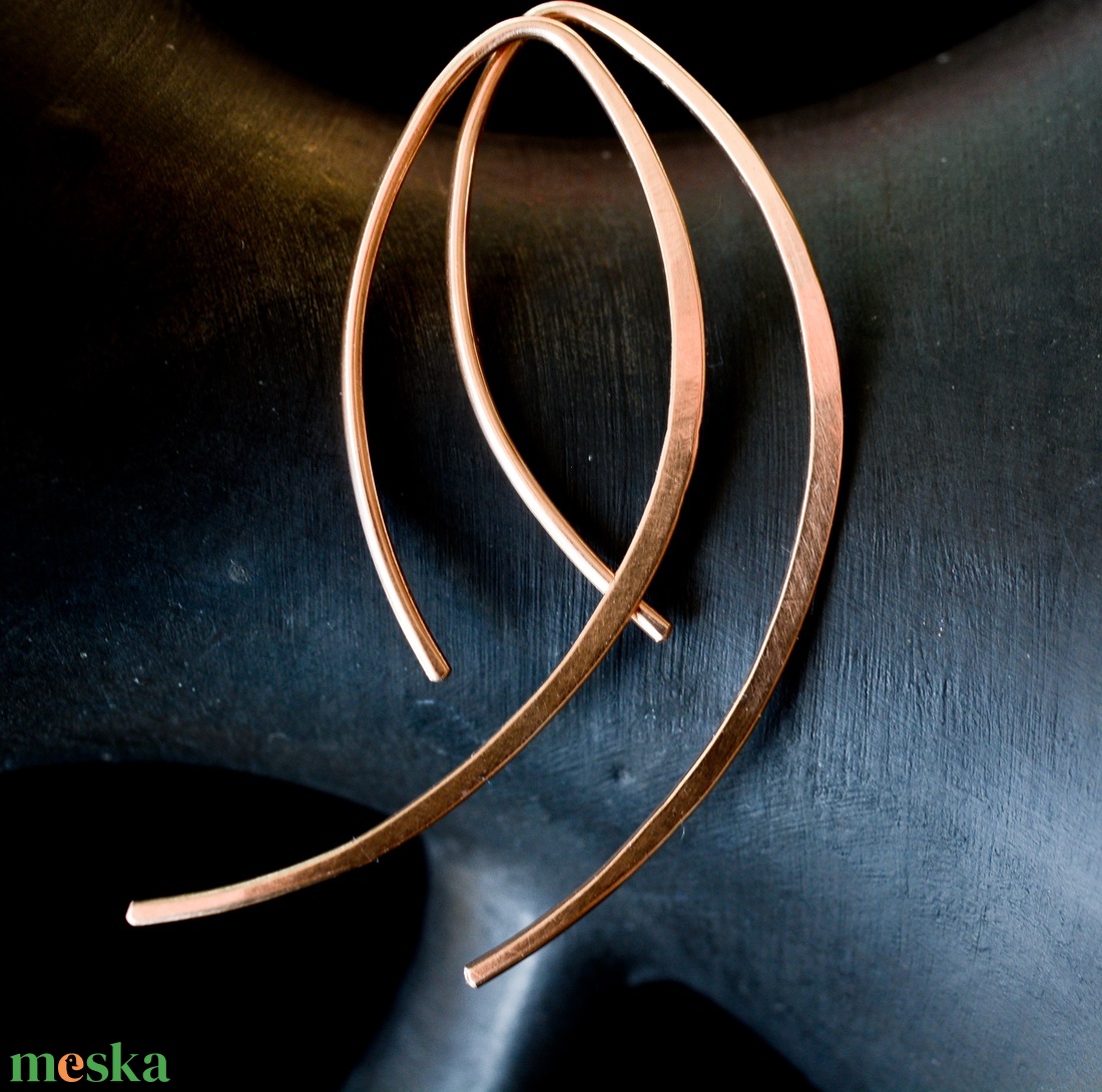 Bronz fülbevaló - ívelt - ékszer - fülbevaló - fülékszer - Meska.hu