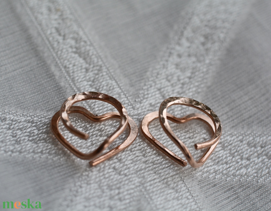 Bronz klipsz - szív, nagyon kényelmes - ékszer - fülbevaló - klipsz - Meska.hu