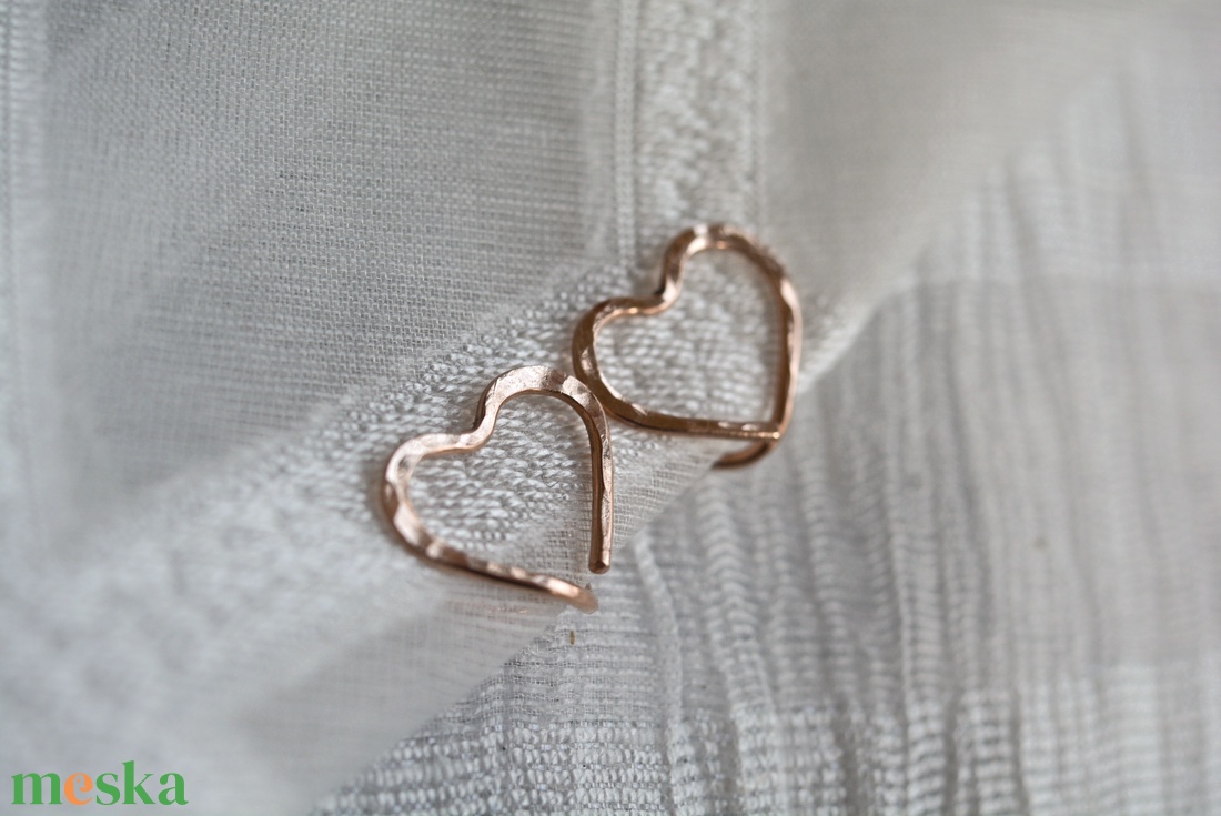 Bronz klipsz - szív, nagyon kényelmes - ékszer - fülbevaló - klipsz - Meska.hu