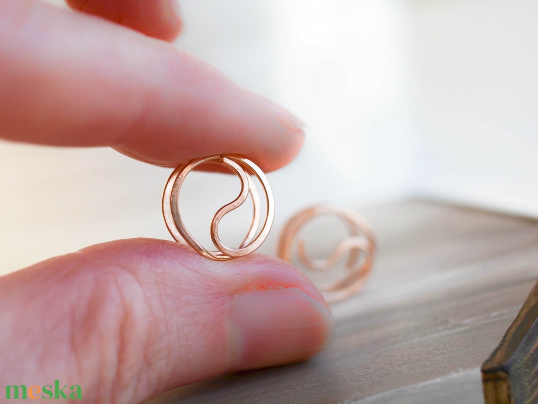 Bronz fülbevaló - jin jang - ékszer - fülbevaló - klipsz - Meska.hu