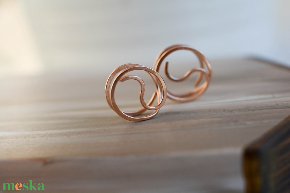 Bronz fülbevaló - jin jang - ékszer - fülbevaló - klipsz - Meska.hu