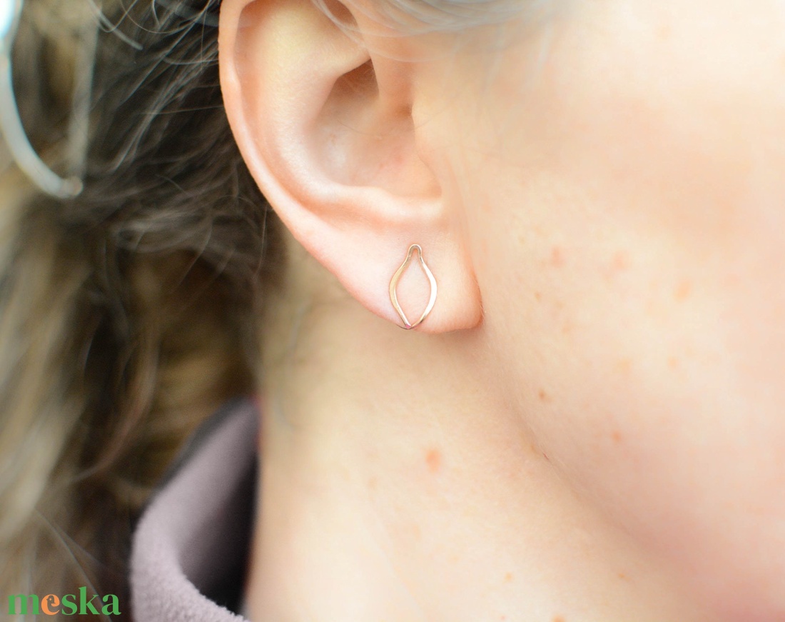 Bronz levél klipsz - nagyon kényelmes - ékszer - fülbevaló - klipsz - Meska.hu