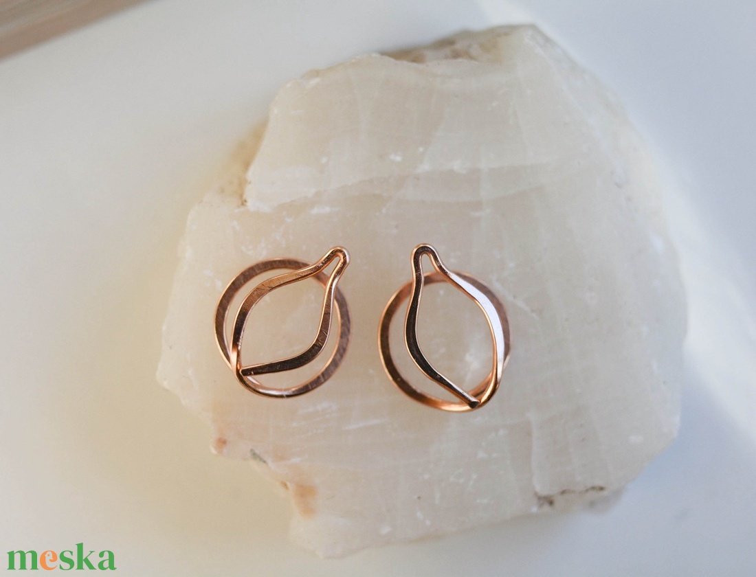 Bronz levél klipsz - nagyon kényelmes - ékszer - fülbevaló - klipsz - Meska.hu