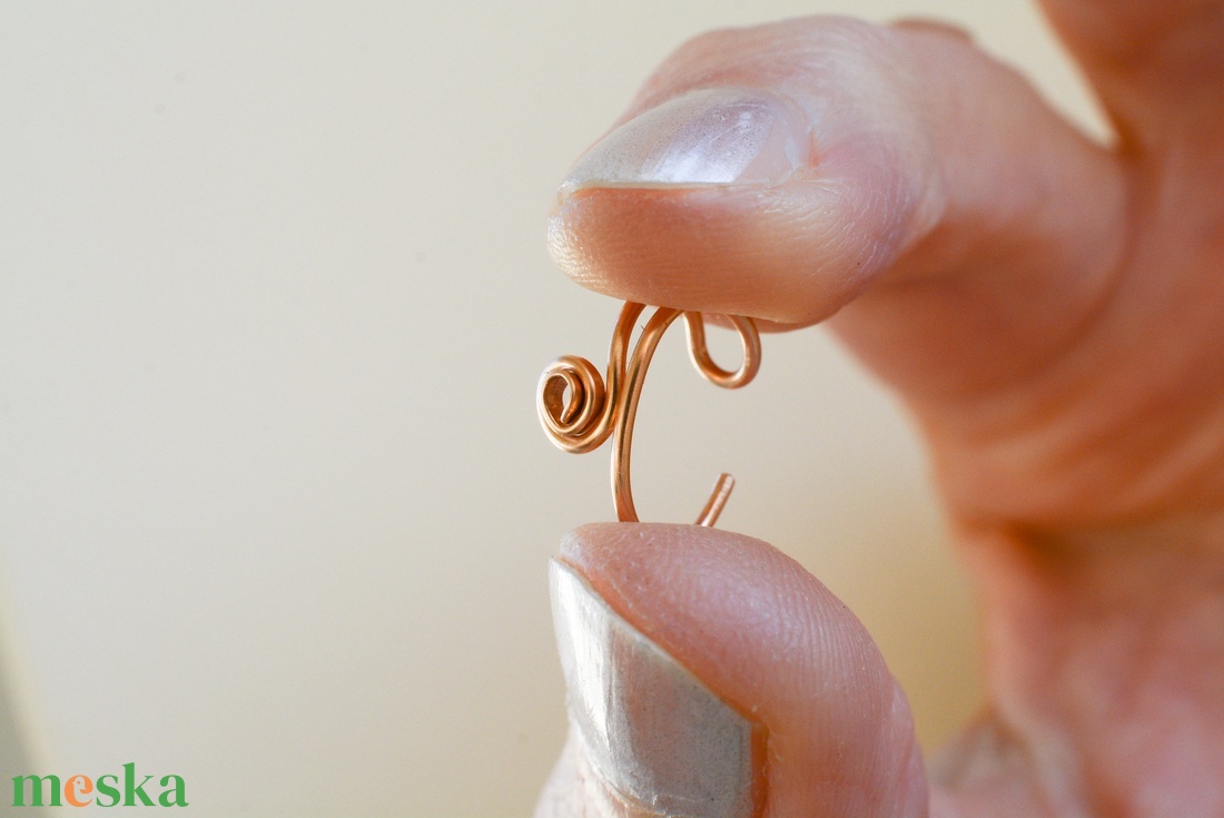 Valódi Bronz spirál fülgyűrű - ékszer - fülbevaló - fülgyűrű - Meska.hu