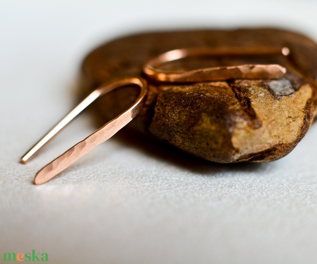 Valódi Bronz fülbevaló - középhosszú rúd - ékszer - fülbevaló - fülékszer - Meska.hu