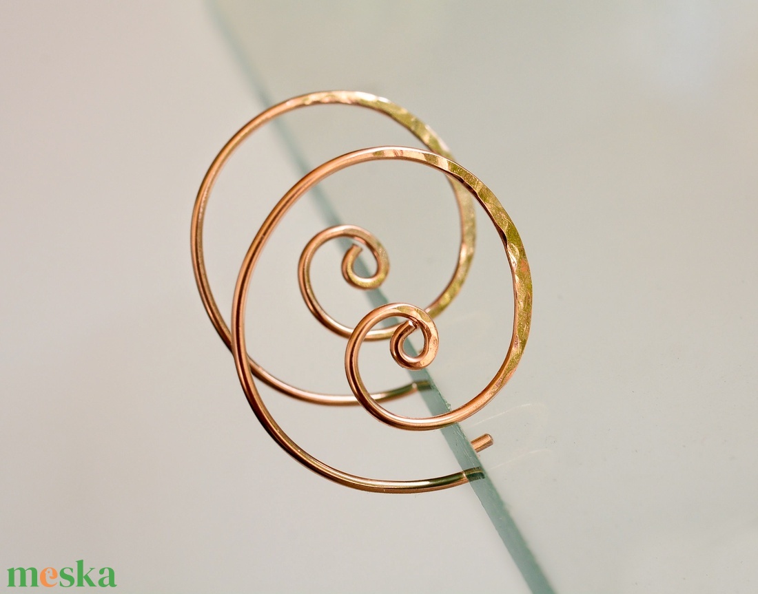 Valódi Bronz karikafülbevaló - spirál - ékszer - fülbevaló - fülékszer - Meska.hu