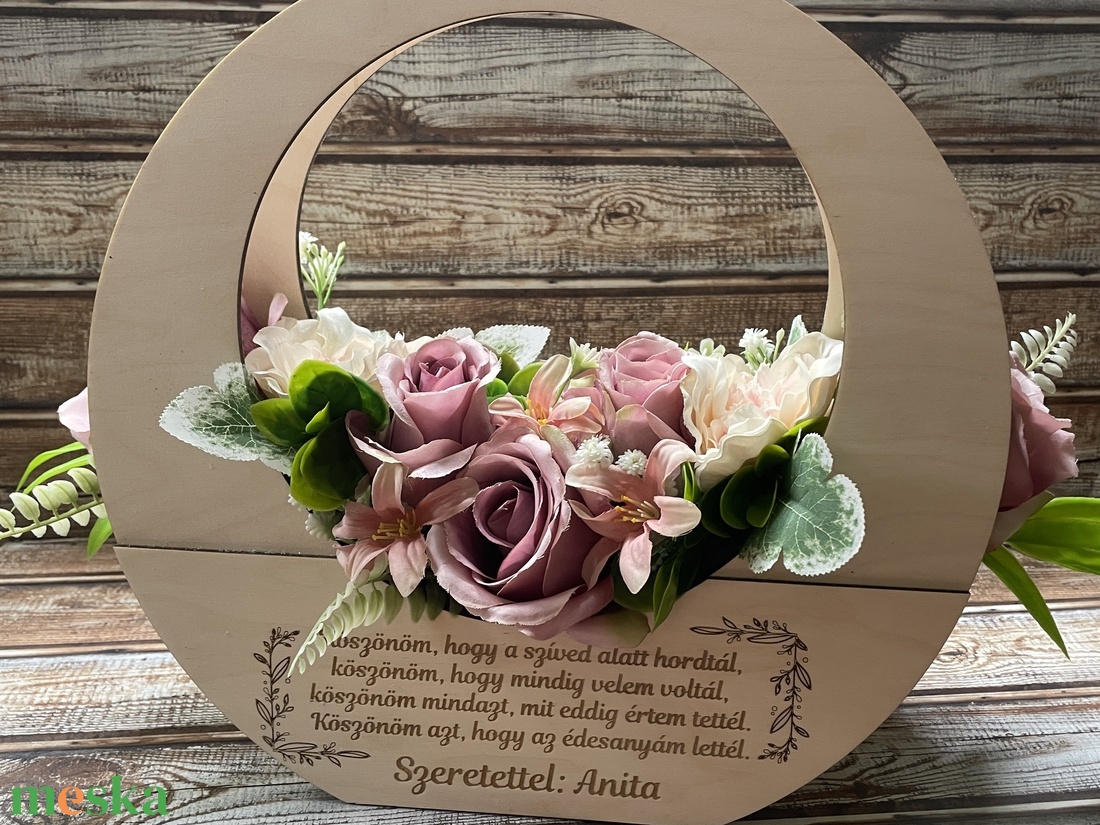 Prémium szülőköszöntő virág box, édesanyának, nagymamának - esküvő - emlék & ajándék - szülőköszöntő ajándék - Meska.hu