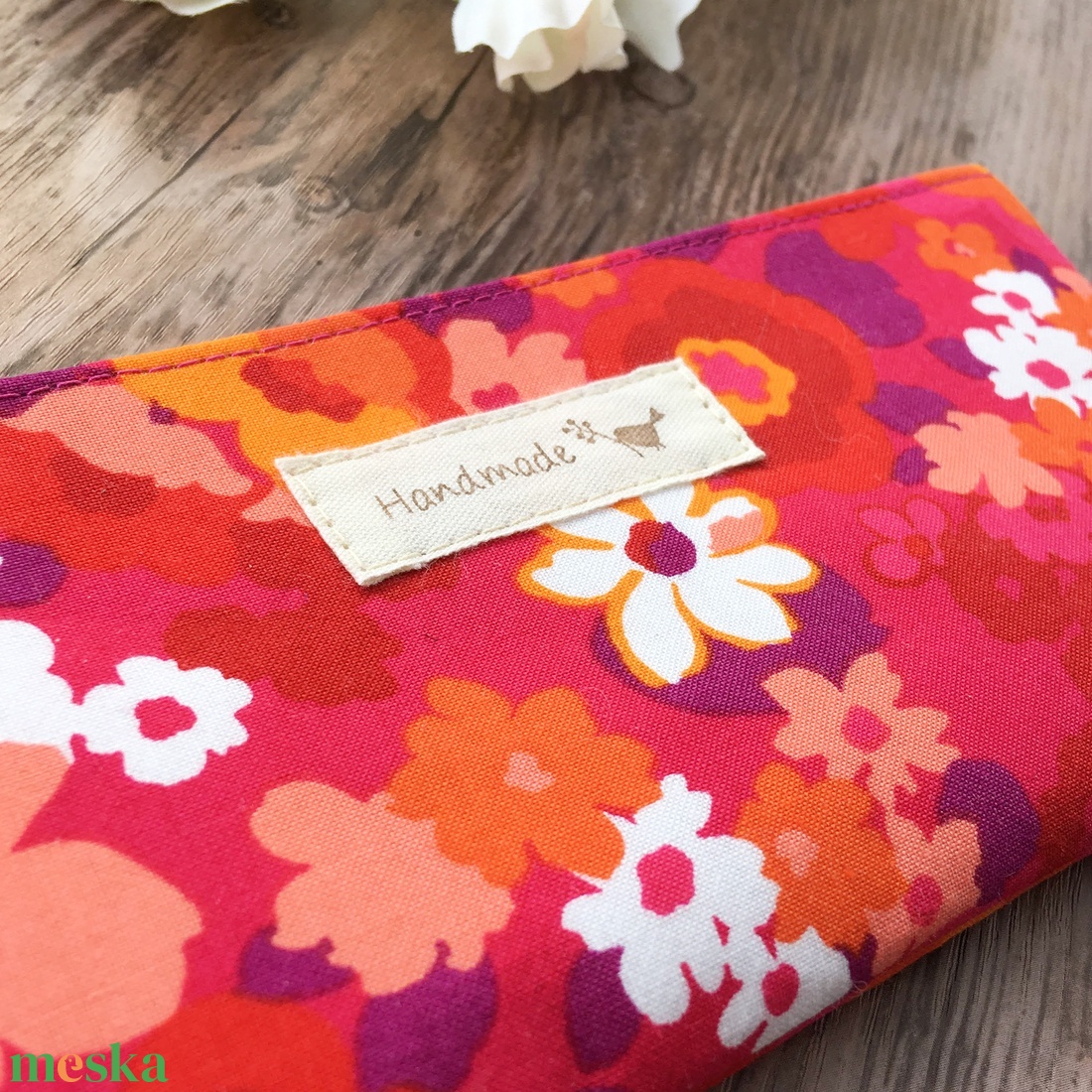 Rózsaszín tolltartó neszesszer szemüvegtartó virágmintás neszeszer karácsony ajándék - táska & tok - neszesszer - Meska.hu