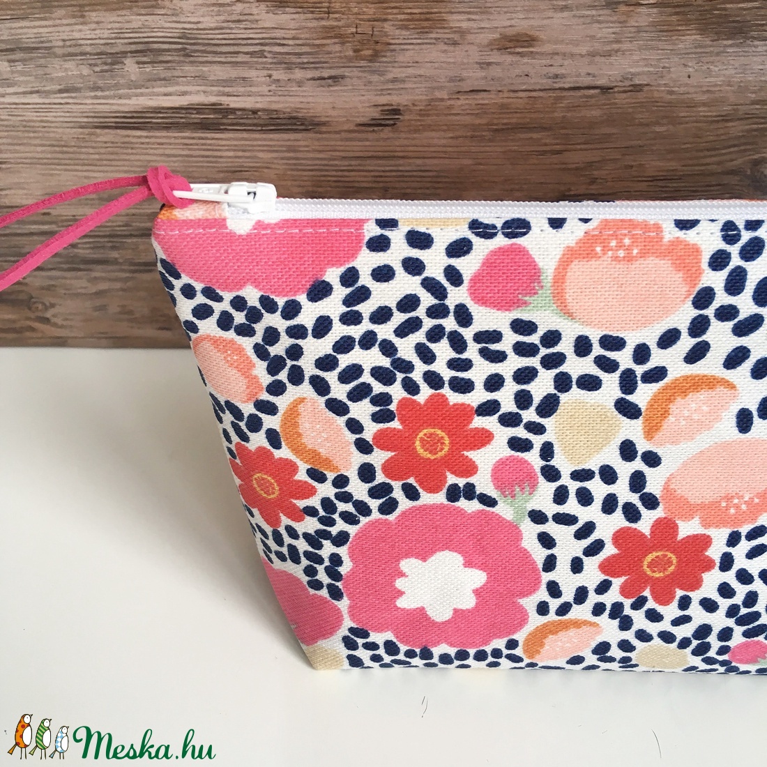Virágos vászon neszesszer pipere táska - táska & tok - neszesszer - Meska.hu