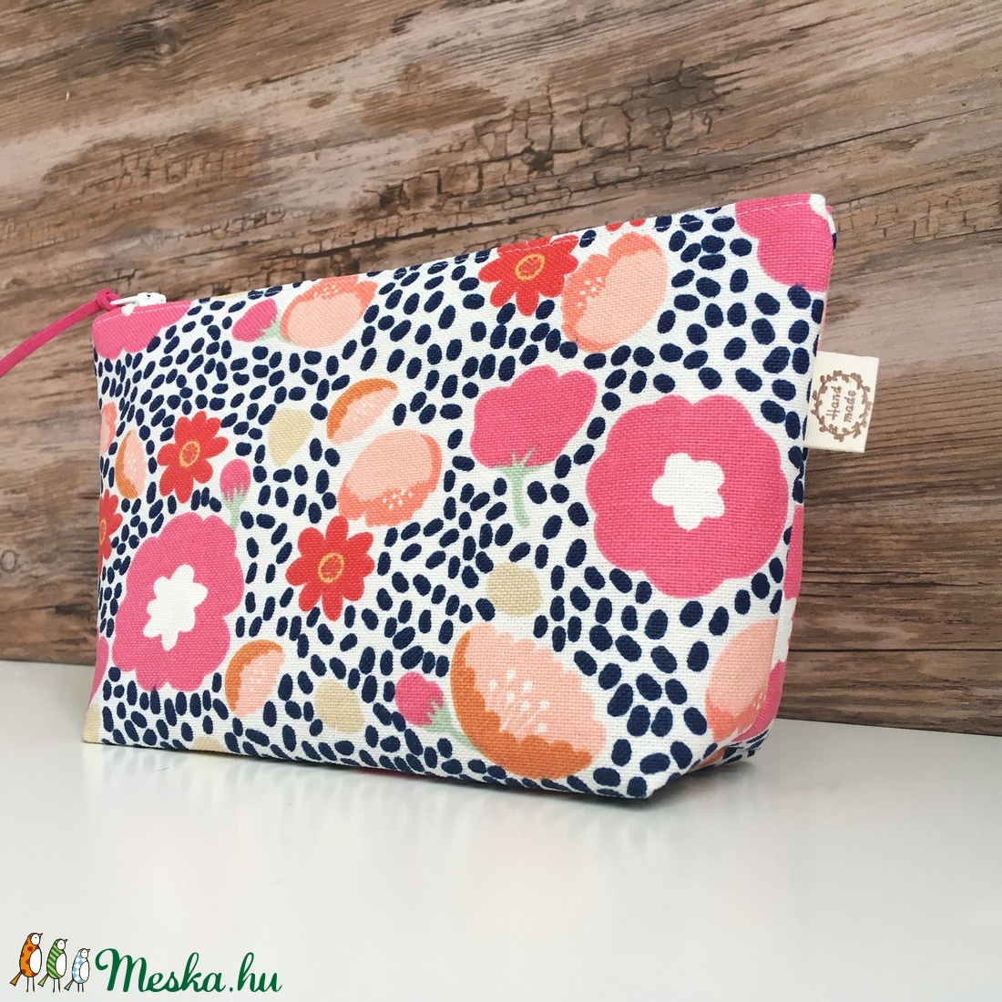 Virágos vászon neszesszer pipere táska - táska & tok - neszesszer - Meska.hu