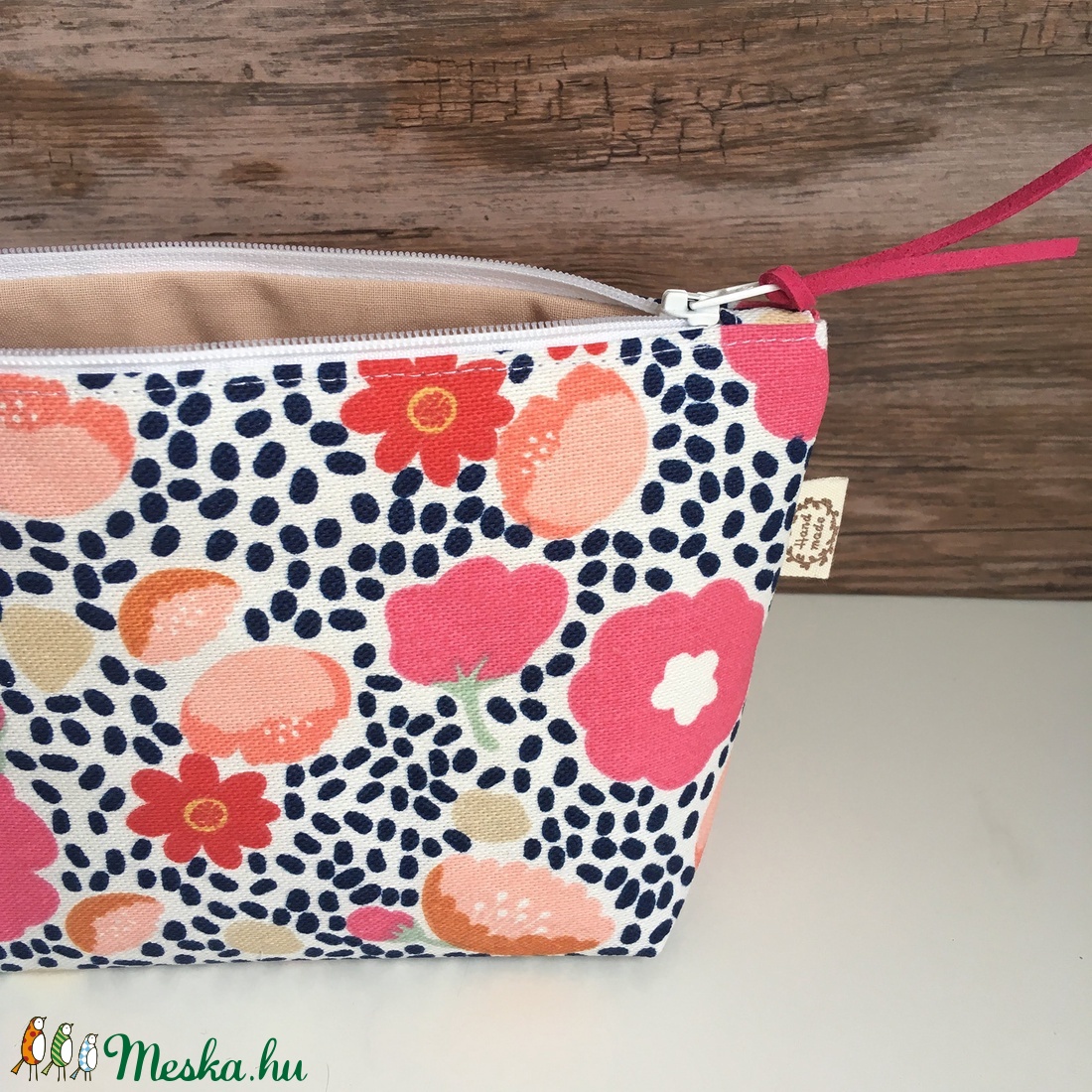 Virágos vászon neszesszer pipere táska - táska & tok - neszesszer - Meska.hu