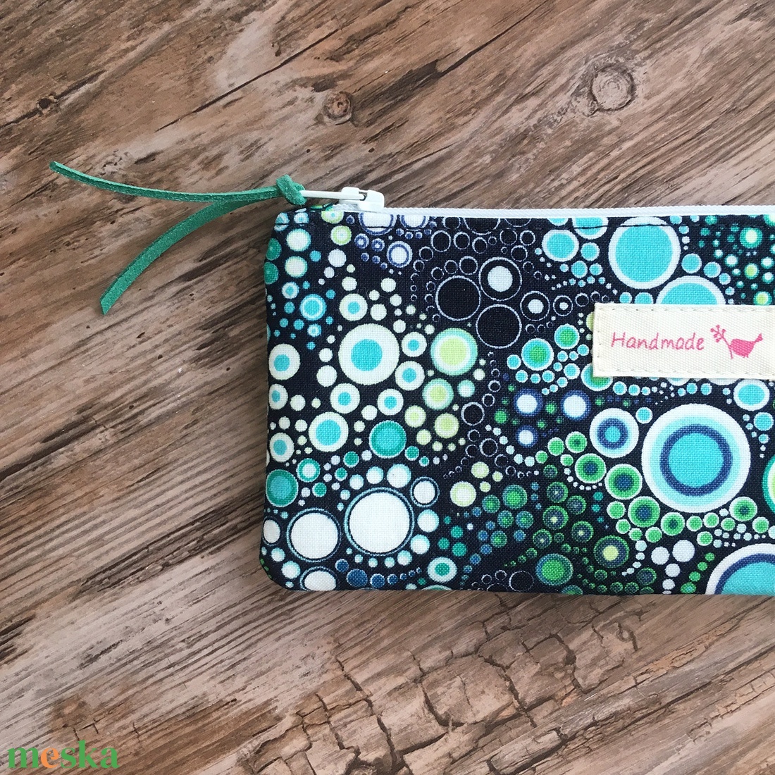 Buborék mintás kék zöld türkiz tolltartó neszesszer szemüvegtartó karácsony ajándék - táska & tok - neszesszer - Meska.hu