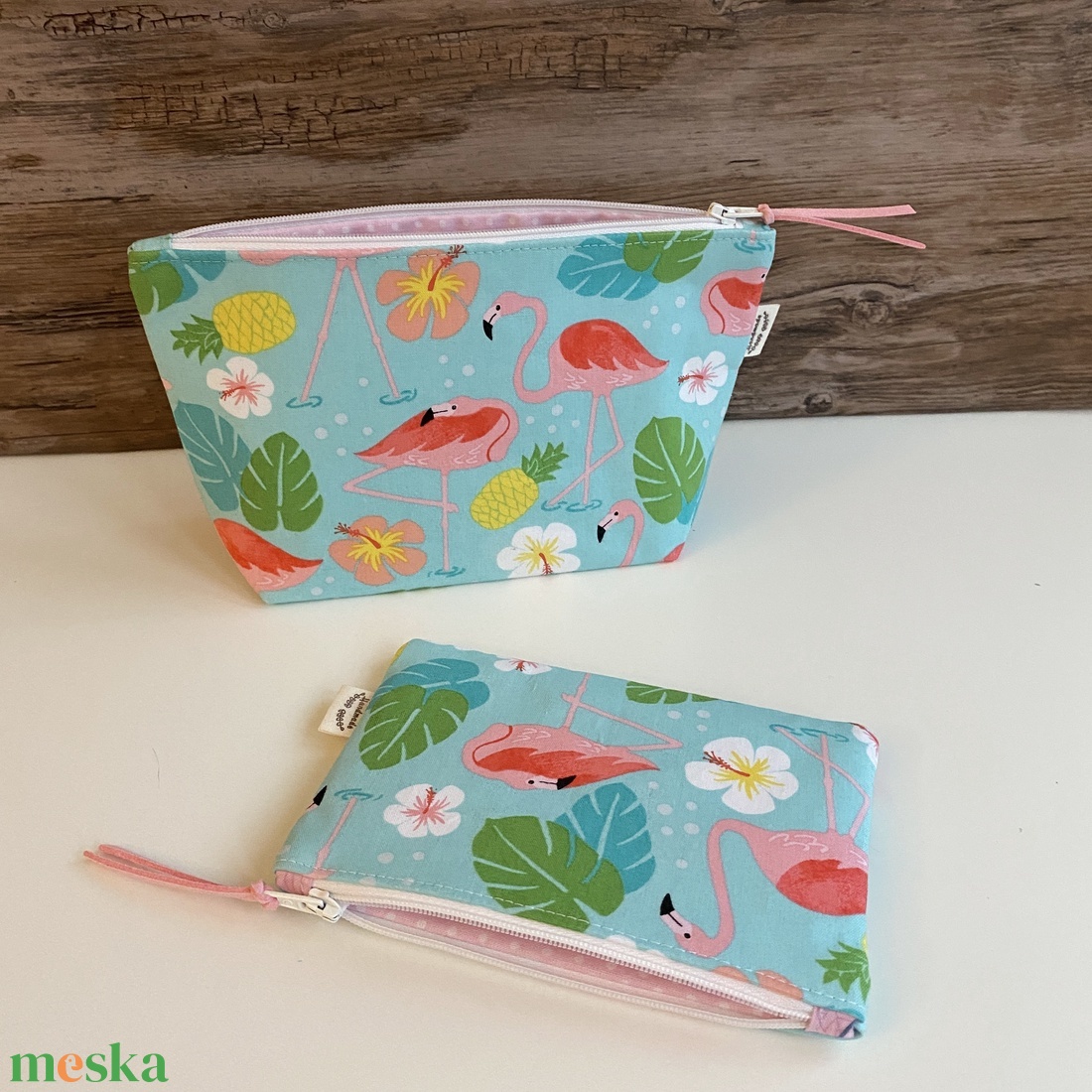 NESZESSZER SZETT flamingós neszesszer pipere táska szett - táska & tok - neszesszer - Meska.hu