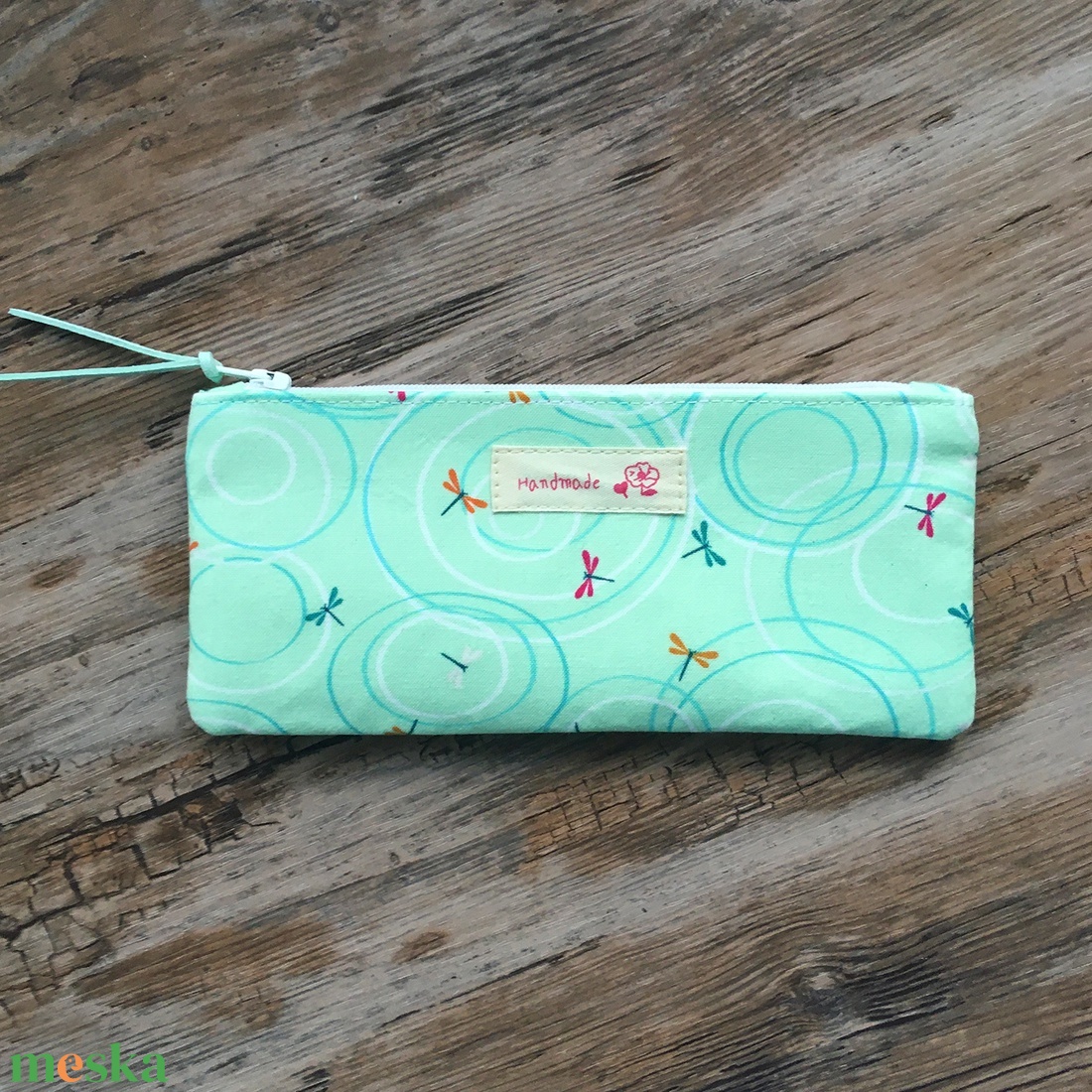 Szitakötő mintás neszesszer tolltartó szemüvegtartó neszeszer - táska & tok - neszesszer - Meska.hu