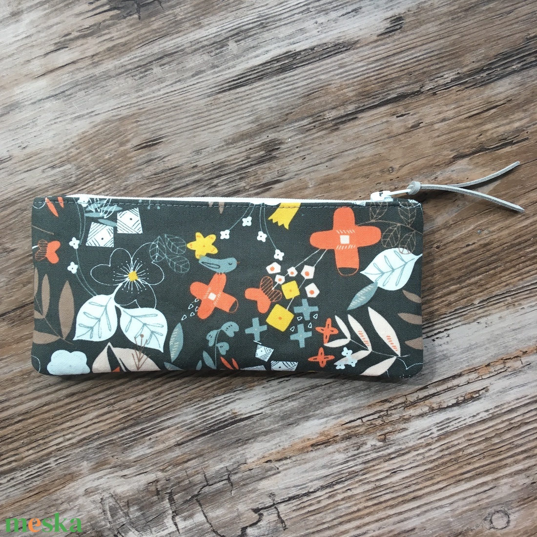 Virágos neszesszer szürke tolltartó szemüvegtok karácsony ajándék - táska & tok - neszesszer - Meska.hu