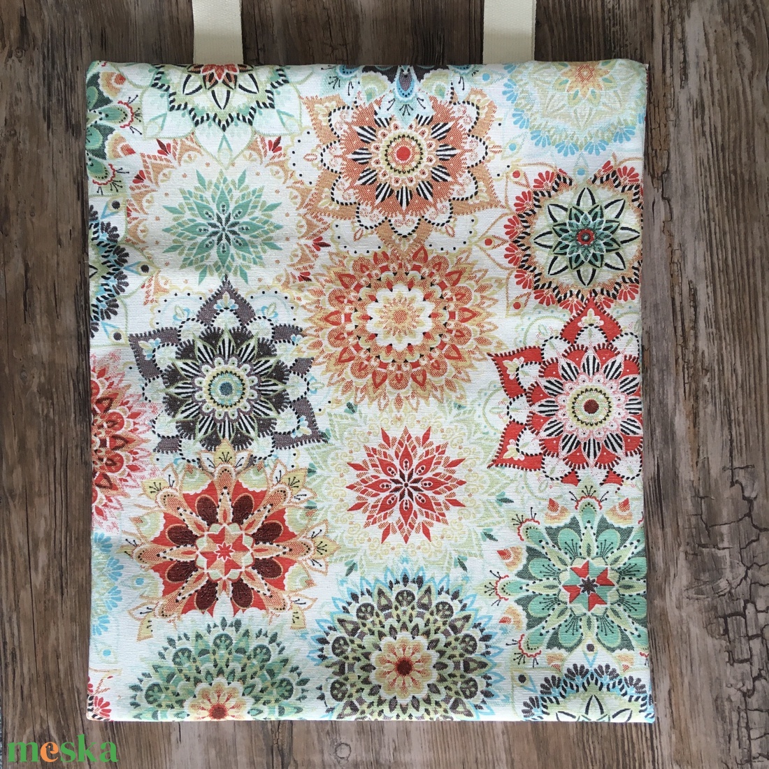 AKCIÓ!!! Zöld narancs mandala mintás vászon szatyor bevásárló táska shopper - táska & tok - bevásárlás & shopper táska - shopper, textiltáska, szatyor - Meska.hu