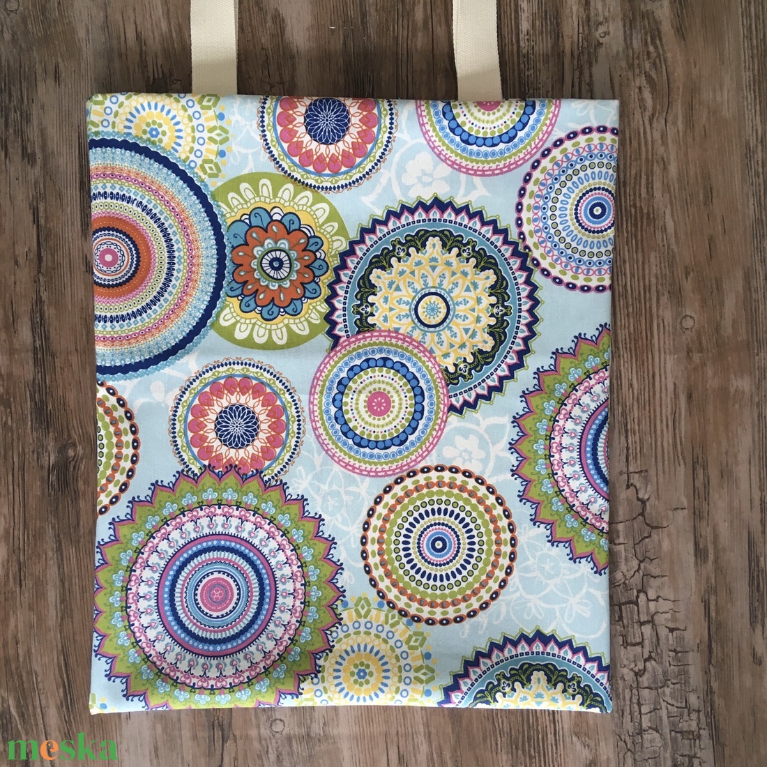 Kék mandala mintás vászon szatyor bevásárló táska shopper - táska & tok - bevásárlás & shopper táska - shopper, textiltáska, szatyor - Meska.hu