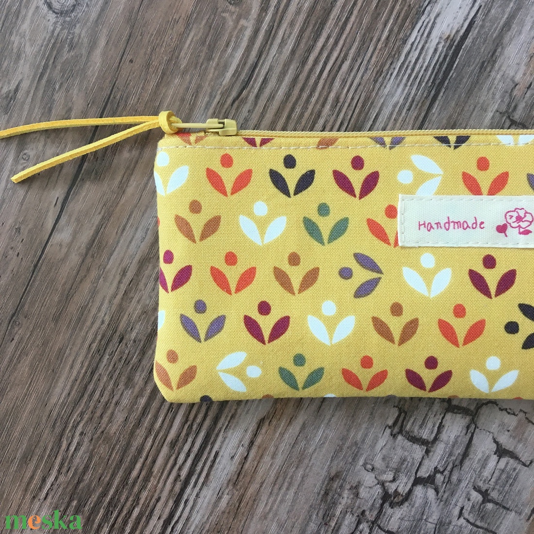 Aranysárga virágos neszesszer tolltartó szemüvegtok tavaszi neszeszer pedagógusnap karácsony - táska & tok - neszesszer - Meska.hu