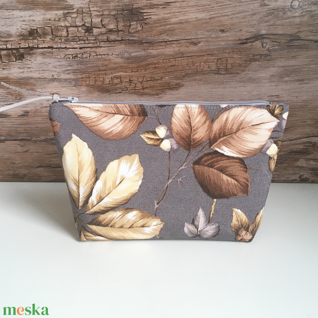 Szürke levél mintás vászon neszesszer pipere táska handmade - táska & tok - neszesszer - Meska.hu Szürke levél mintás vászon neszesszer pipere táska handmade - táska & tok - neszesszer - Meska.hu