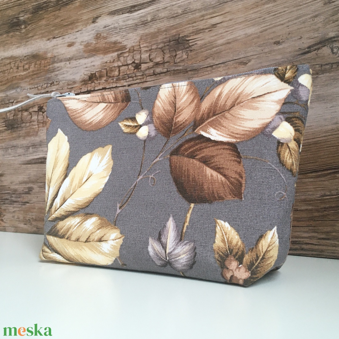 Szürke levél mintás vászon neszesszer pipere táska handmade - táska & tok - neszesszer - Meska.hu Szürke levél mintás vászon neszesszer pipere táska handmade - táska & tok - neszesszer - Meska.hu