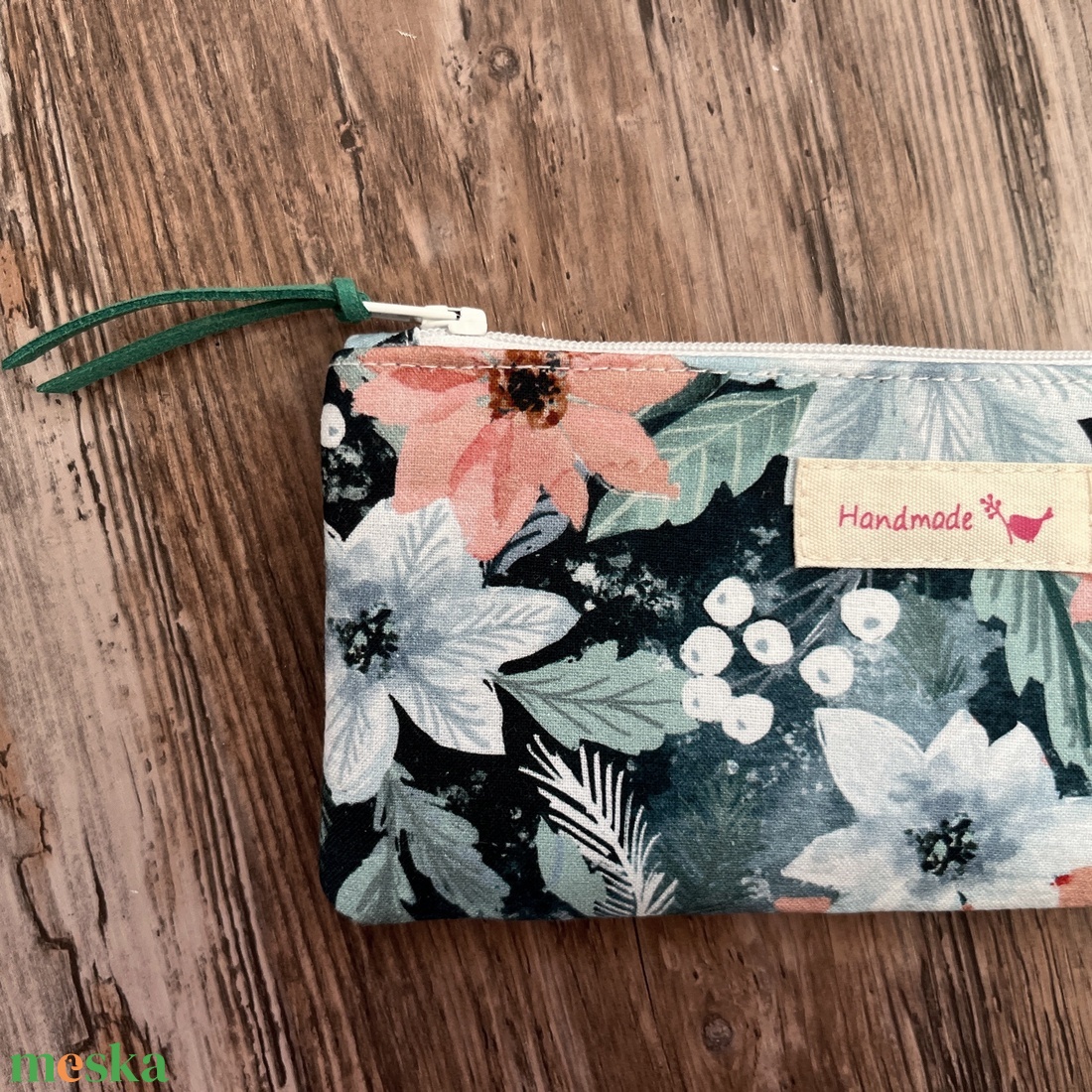 Rózsaszín virágos neszeszer tolltartó szemüvegtartó neszesszer karácsony ajándék - táska & tok - neszesszer - Meska.hu