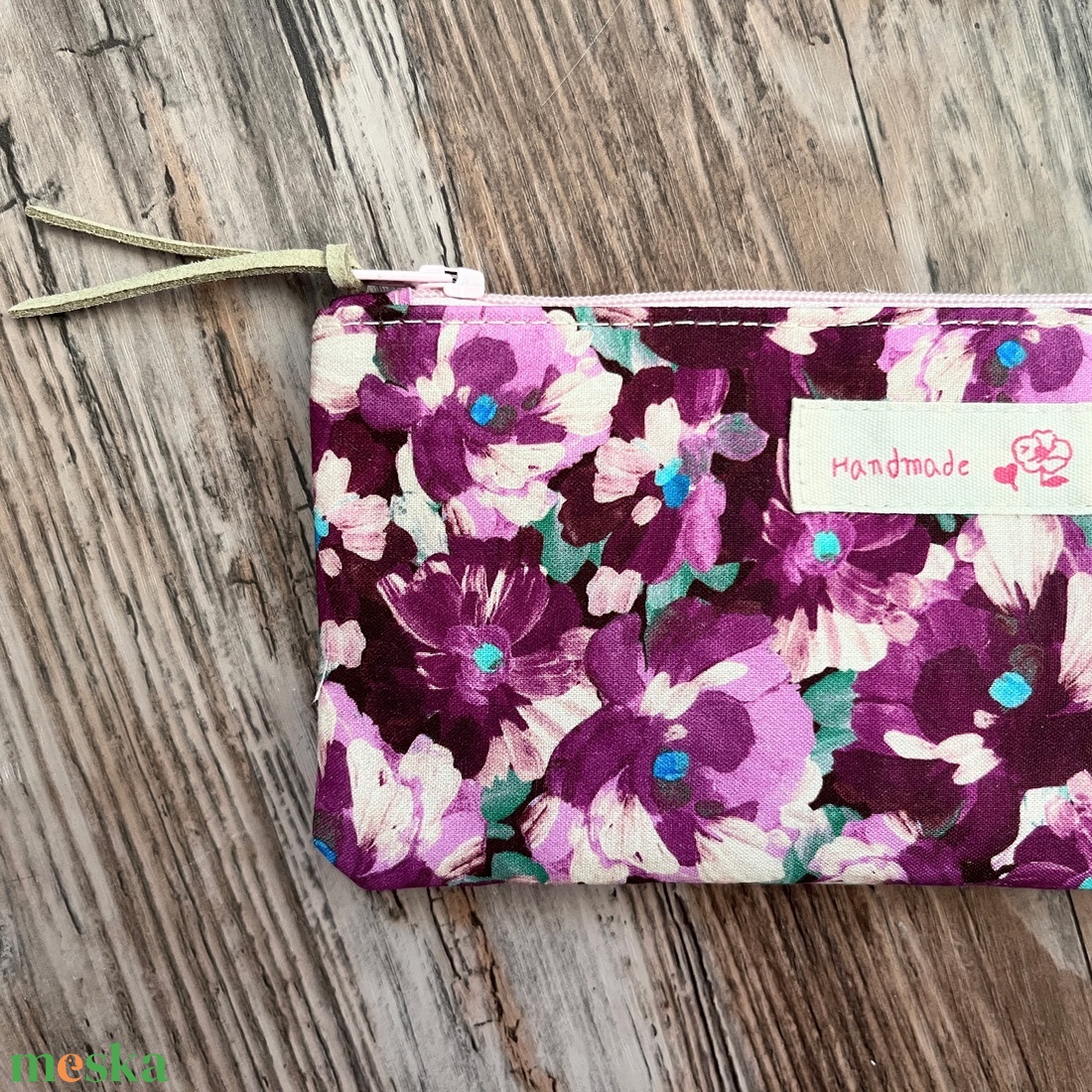Lila-rózsaszín virágos tolltartó szemüvegtok neszesszer karácsony ajándék - táska & tok - neszesszer - Meska.hu