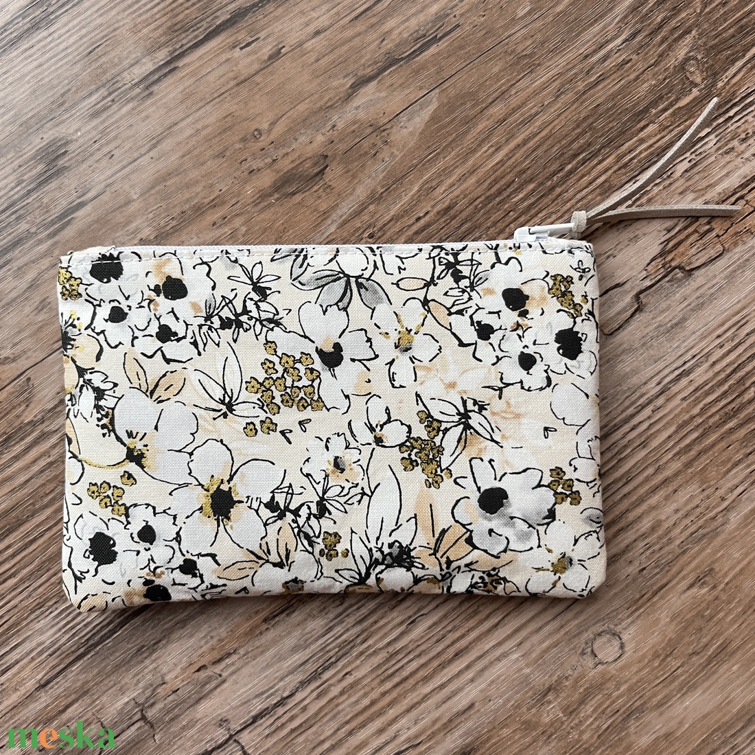 Bézs virágos boríték neszesszer irattartó tok erszény karácsony ajándék - táska & tok - neszesszer - Meska.hu