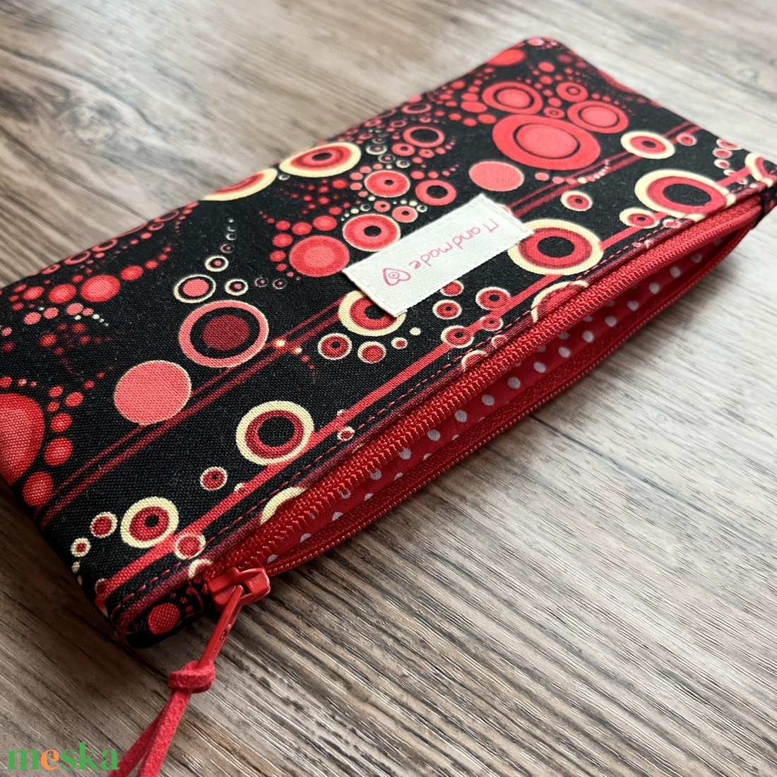 Izzó tűz piros mintás tolltartó neszesszer szemüvegtartó karácsony ajándék - táska & tok - neszesszer - Meska.hu