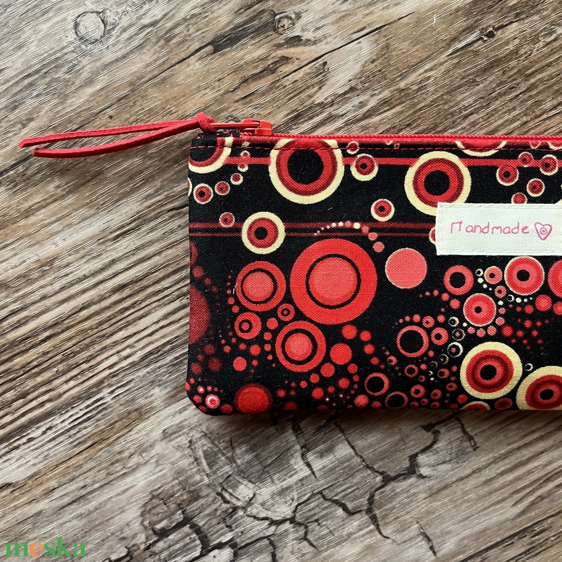 Izzó tűz piros mintás tolltartó neszesszer szemüvegtartó karácsony ajándék - táska & tok - neszesszer - Meska.hu