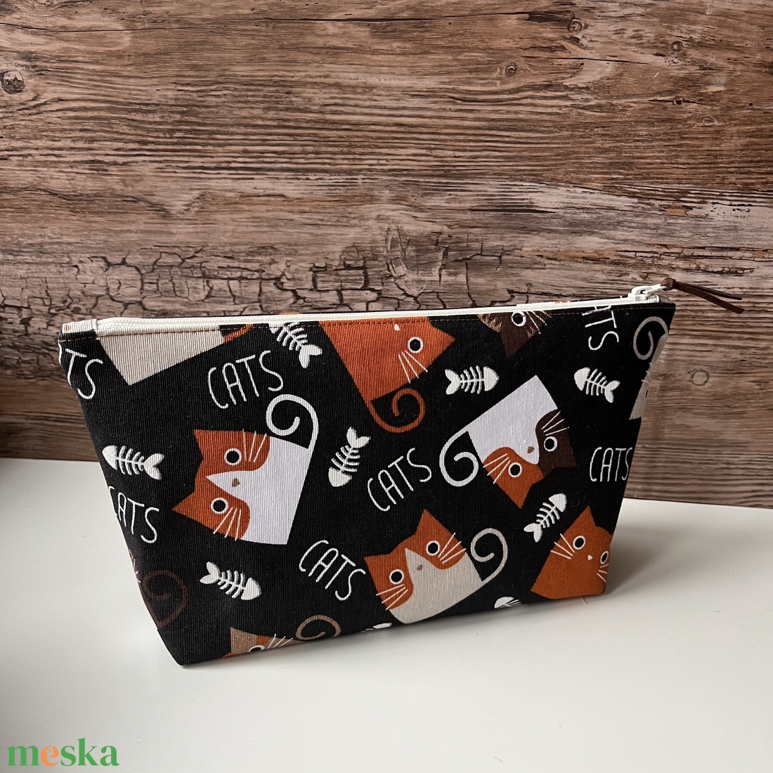 Cicás NAGY vászon neszesszer karácsony gyereknap ajándék - táska & tok - neszesszer - Meska.hu