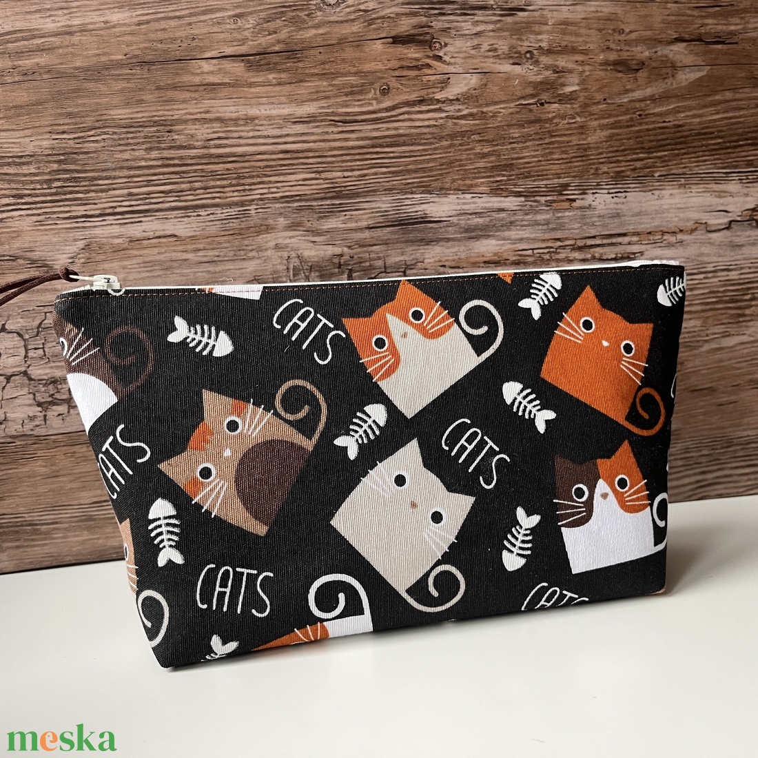 Cicás NAGY vászon neszesszer karácsony gyereknap ajándék - táska & tok - neszesszer - Meska.hu