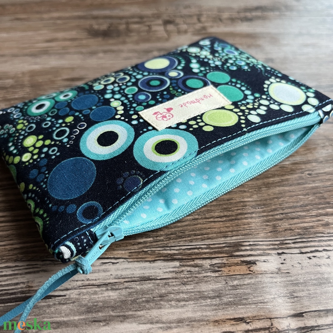 Buborék mintás neszesszer kék zöld boríték neszeszer irattartó erszény tok kártyatartó zsepitartó pénztárca - táska & tok - neszesszer - Meska.hu