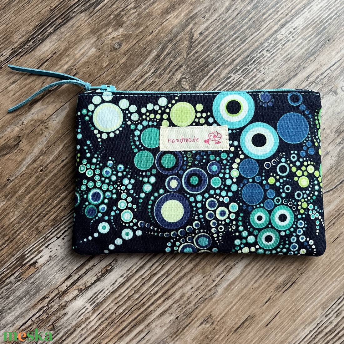 Buborék mintás neszesszer kék zöld boríték neszeszer irattartó erszény tok kártyatartó zsepitartó pénztárca - táska & tok - neszesszer - Meska.hu