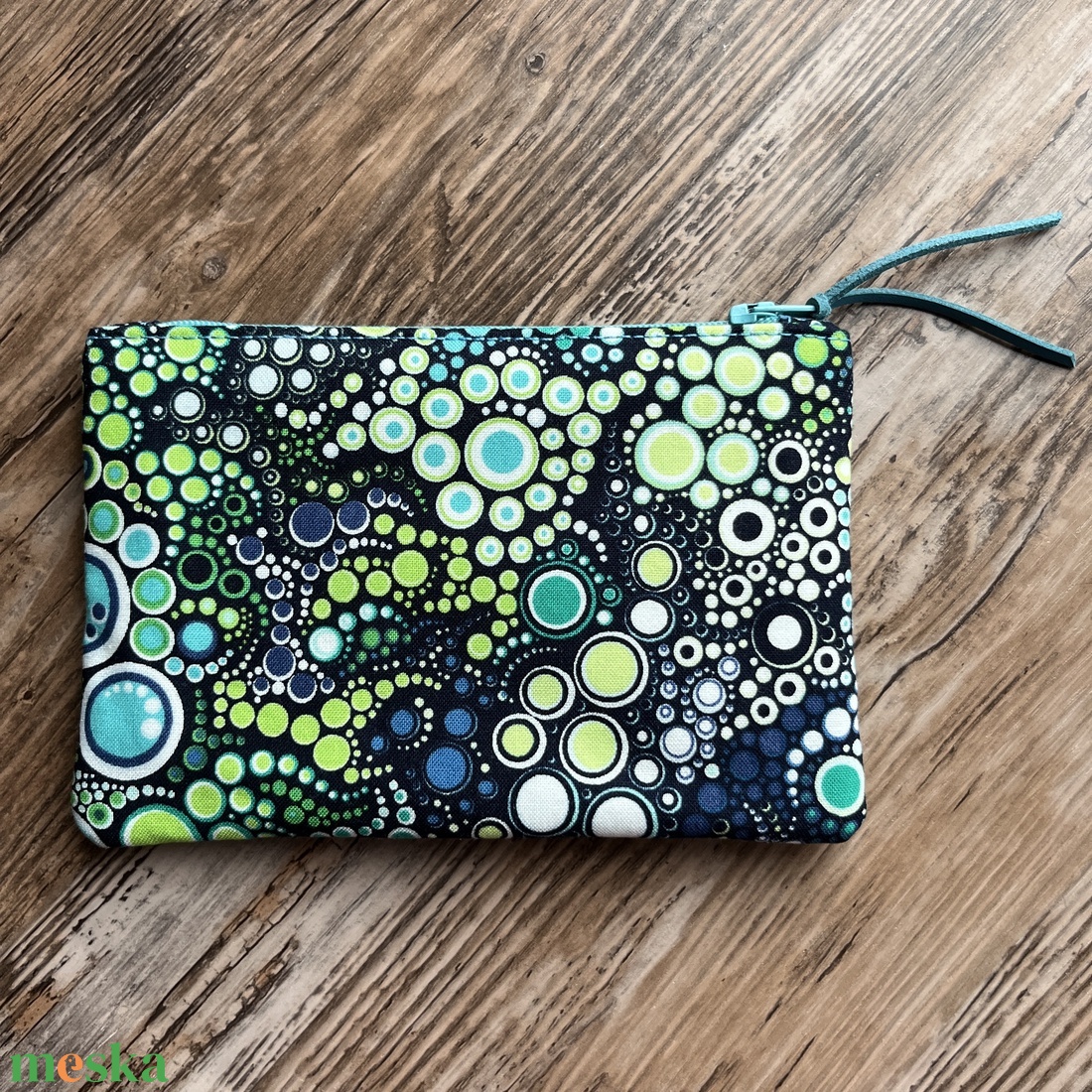 Buborék mintás neszesszer kék zöld boríték neszeszer irattartó erszény tok kártyatartó zsepitartó pénztárca - táska & tok - neszesszer - Meska.hu