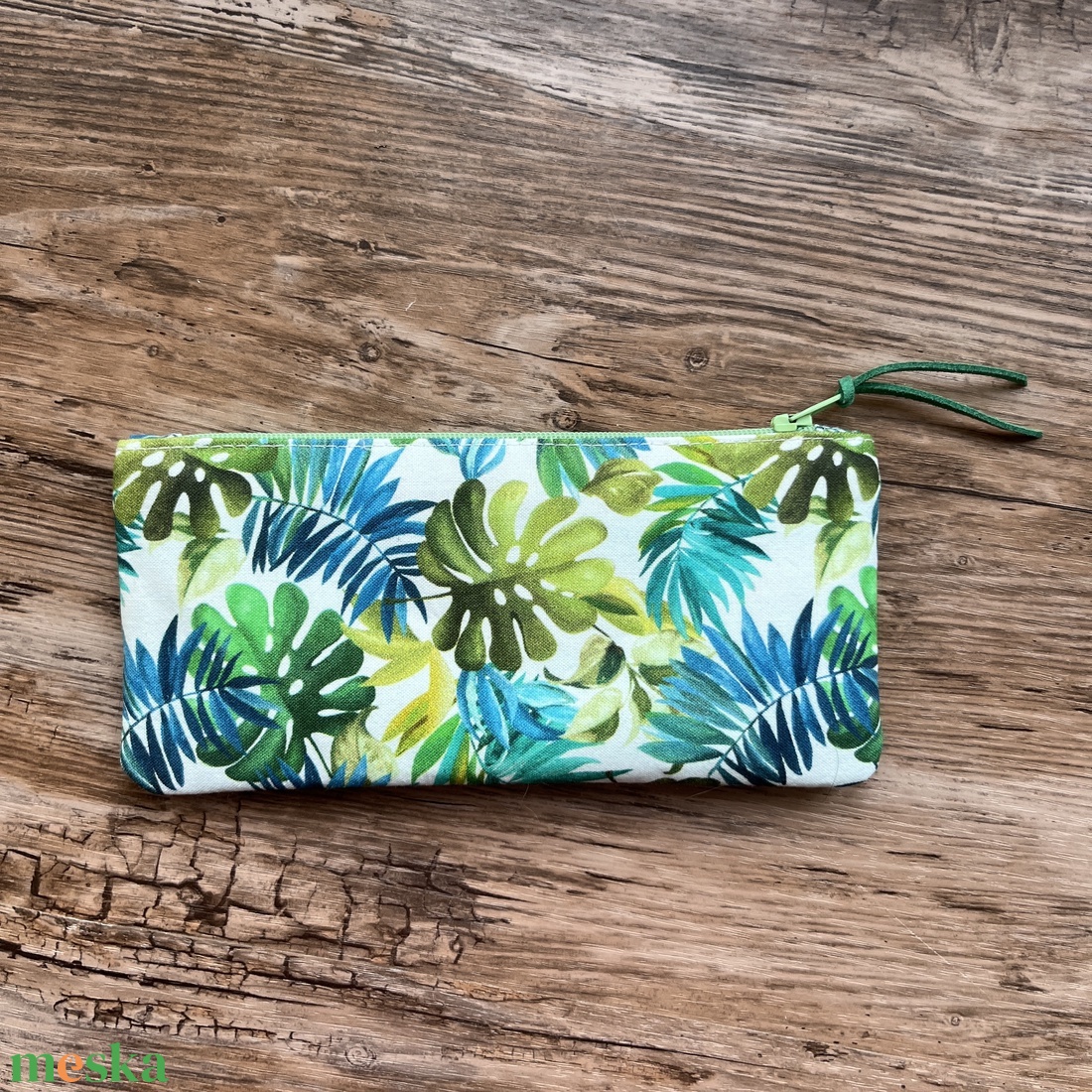 Trópusi levél mintás neszesszer tolltartó szemüvegtartó - táska & tok - neszesszer - Meska.hu
