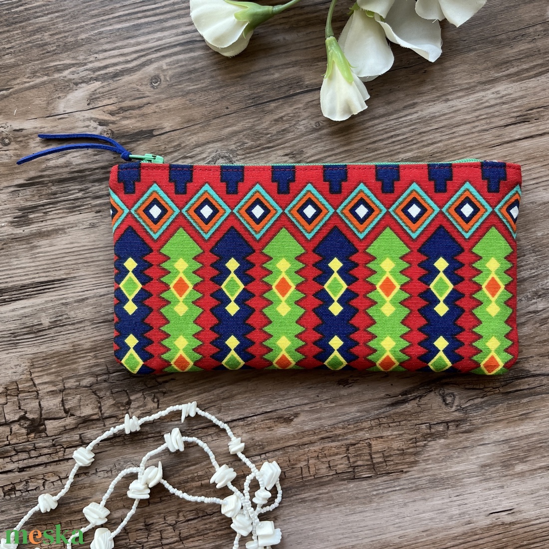 Azték mintás dekorvászon neszeszer irattartó ajándék születénap pedagógusnap gyereknap - táska & tok - neszesszer - Meska.hu