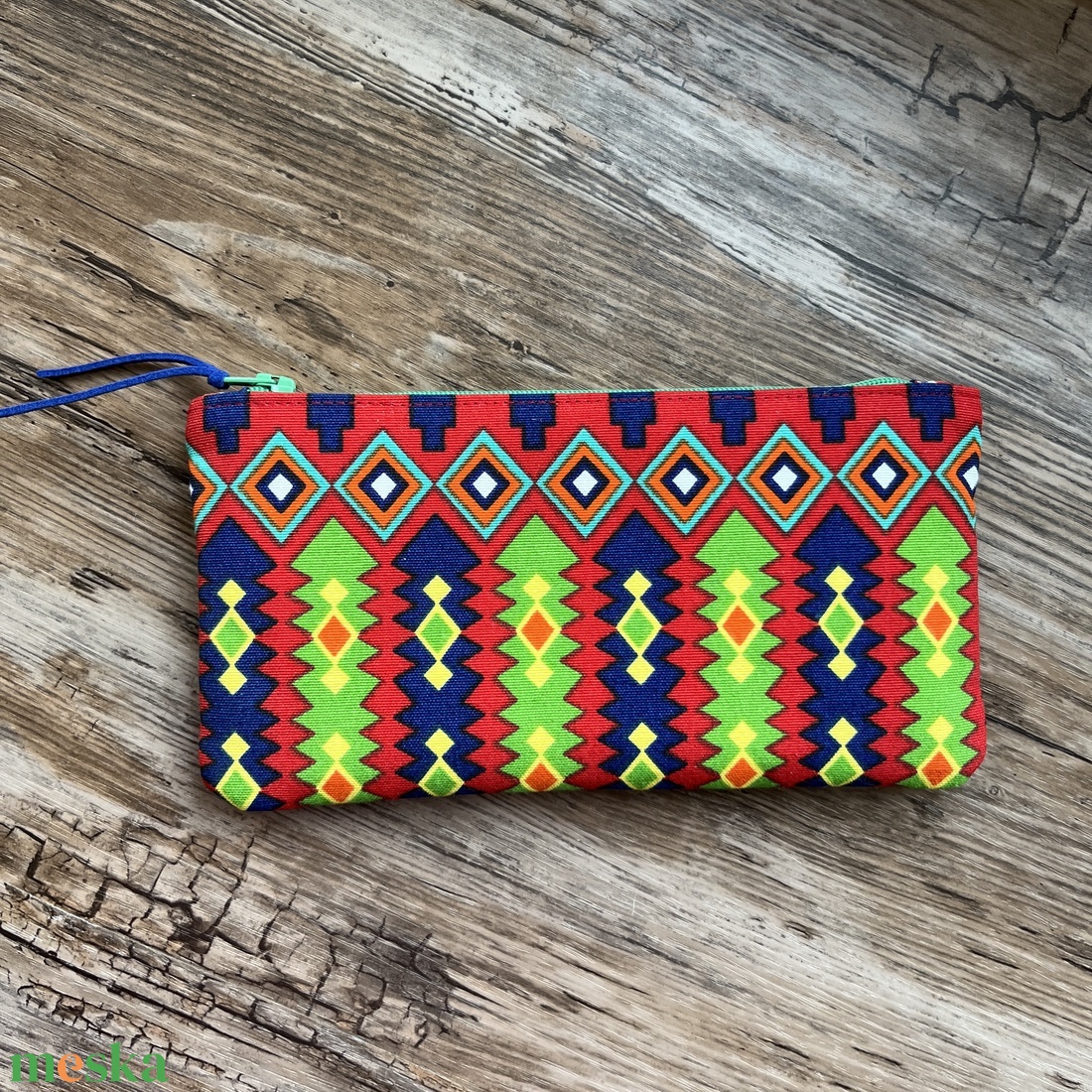 Azték mintás dekorvászon neszeszer irattartó ajándék születénap pedagógusnap gyereknap - táska & tok - neszesszer - Meska.hu