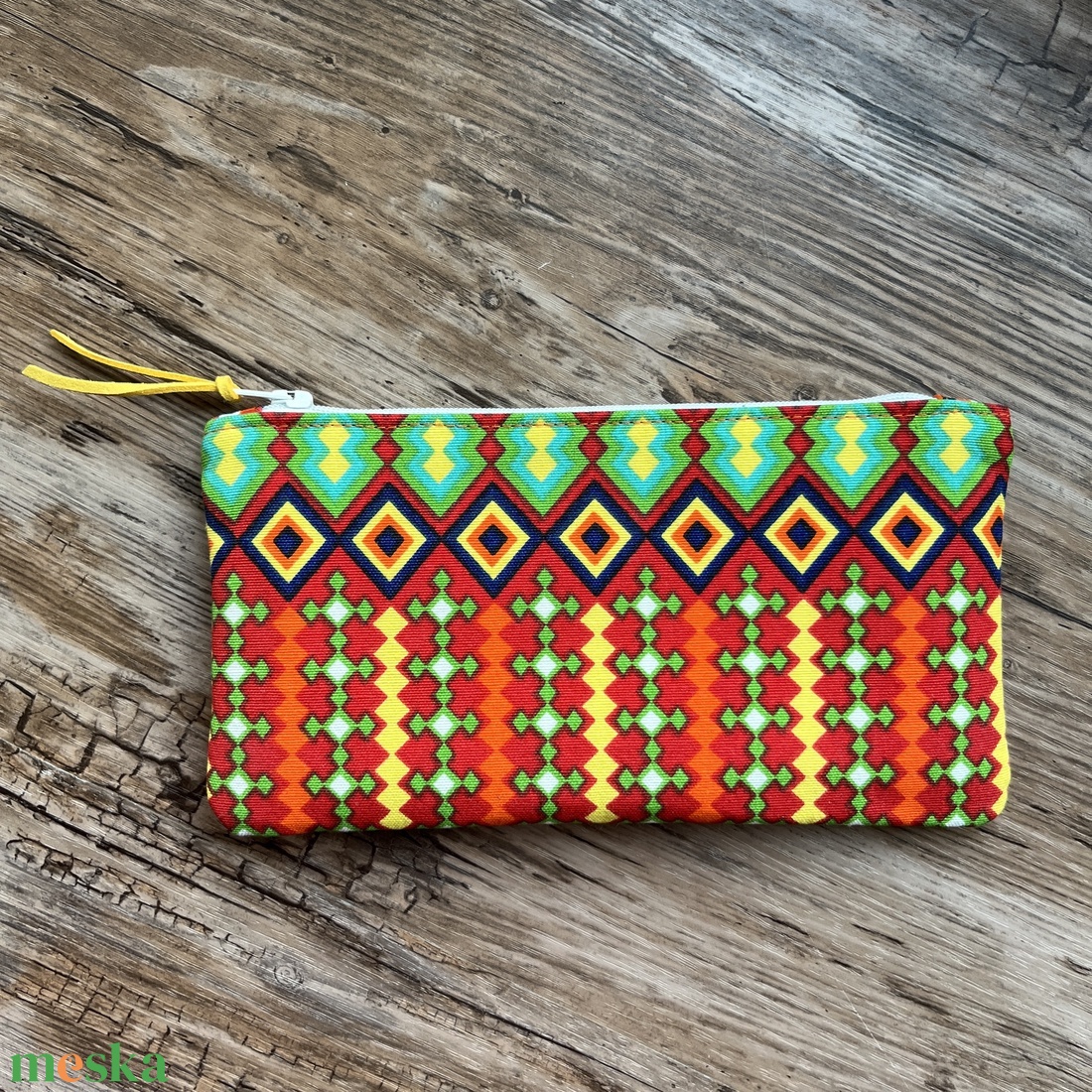 Azték mintás dekorvászon neszeszer irattartó ajándék születénap pedagógusnap gyereknap - táska & tok - neszesszer - Meska.hu