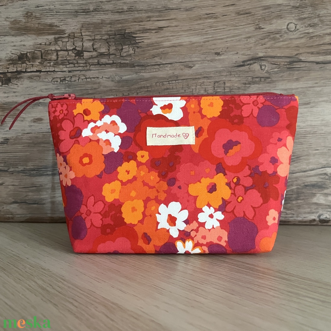 Lila-rózsaszín-sárga tavaszi virágos neszesszer pipere táska születésnap gyereknap pedagógusnap neszeszer - táska & tok - neszesszer - Meska.hu