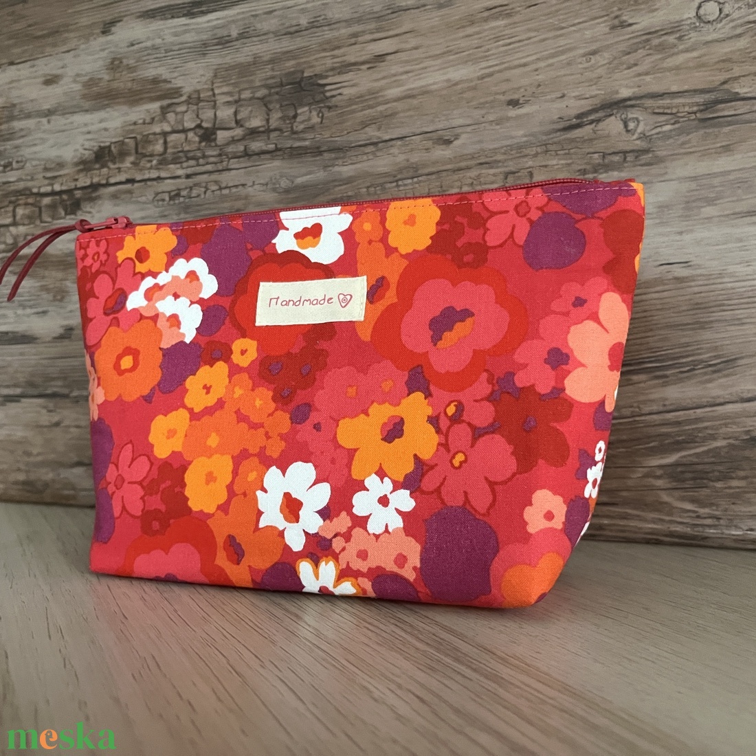 Lila-rózsaszín-sárga tavaszi virágos neszesszer pipere táska születésnap gyereknap pedagógusnap neszeszer - táska & tok - neszesszer - Meska.hu