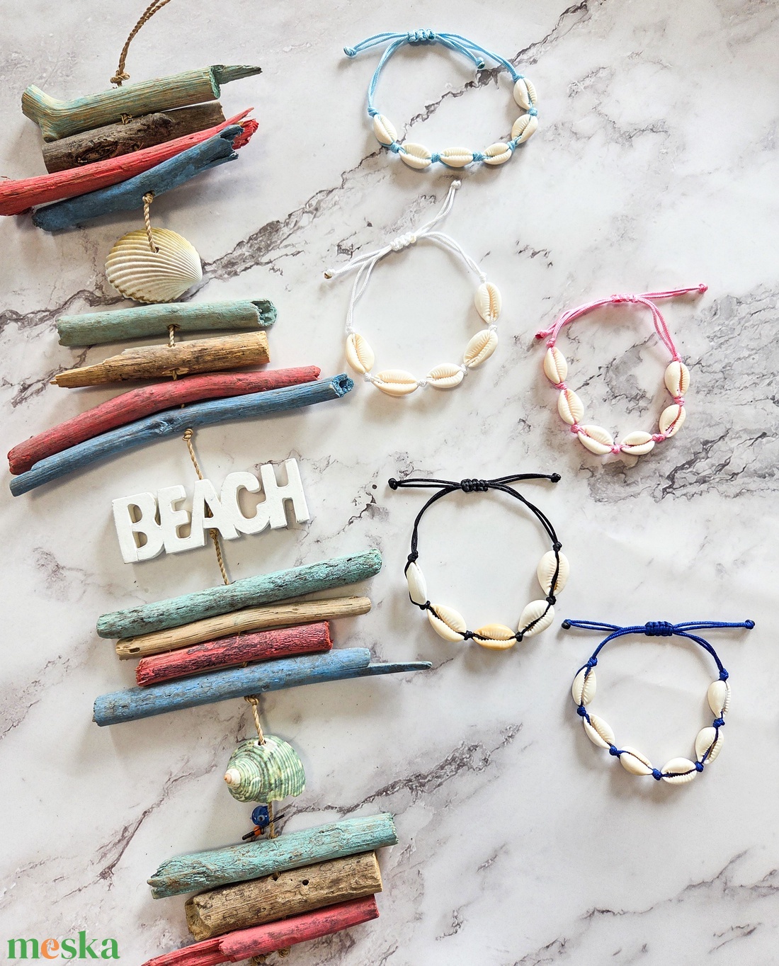 Kagylós karkötő - ékszer - karkötő - fonott karkötő - Meska.hu