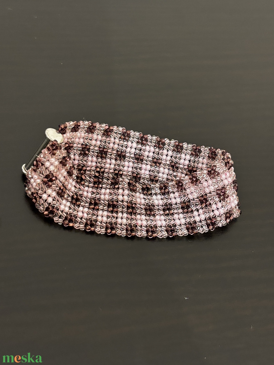 Rózsaszín pepita karkötő - ékszer - karkötő - gyöngyös karkötő - Meska.hu