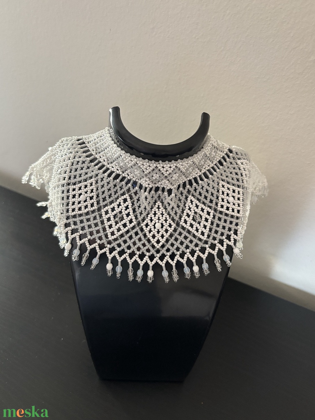 Fehér kriza nyaklánc - ékszer - nyaklánc - gyöngyös nyaklánc - Meska.hu