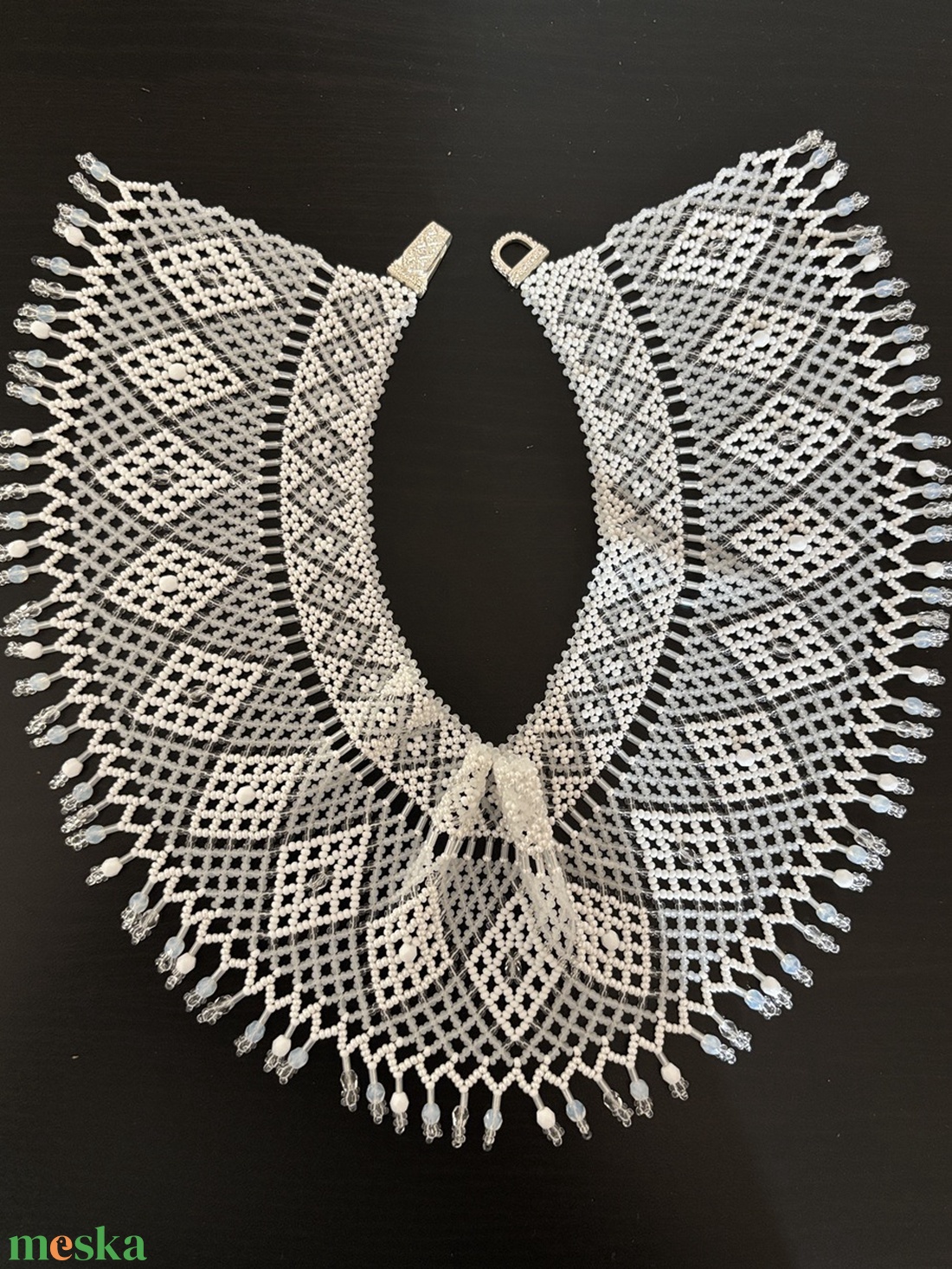 Fehér kriza nyaklánc - ékszer - nyaklánc - gyöngyös nyaklánc - Meska.hu