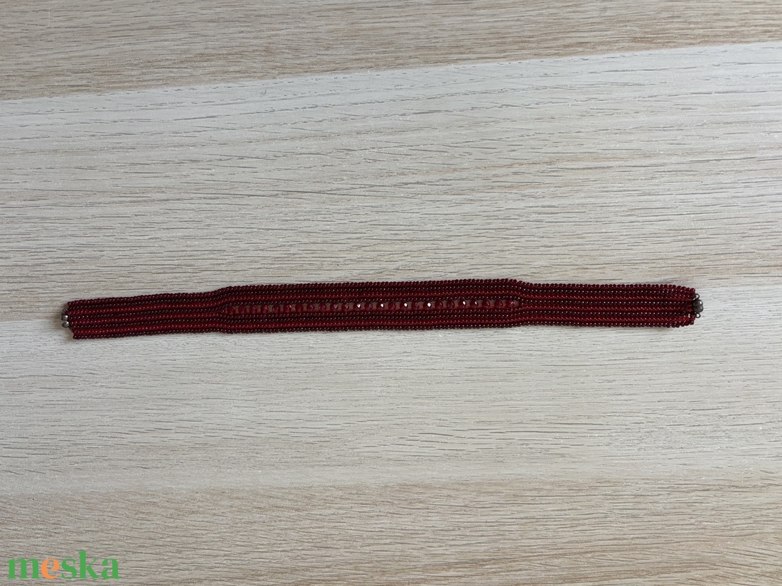 Piros kristályos nyakpánt - ékszer - nyaklánc - gyöngyös nyaklánc - Meska.hu