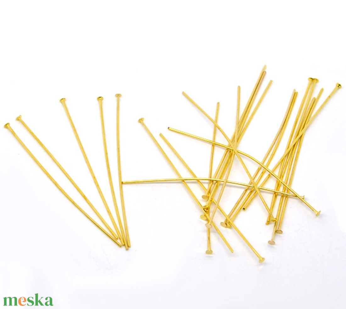 100 db szerelőpálca 40 mm arany színű - kellékek & szerszámok - gyöngyfűzés kellékek - szerelőpálca - Meska.hu